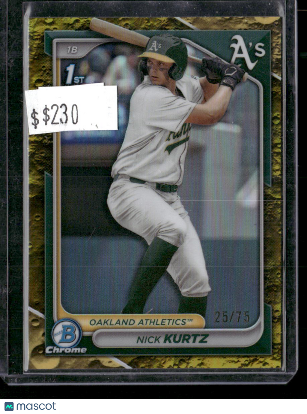 2024 Topps Bowman Draft Chrome Nick Kurtz Gold Lava Refractor