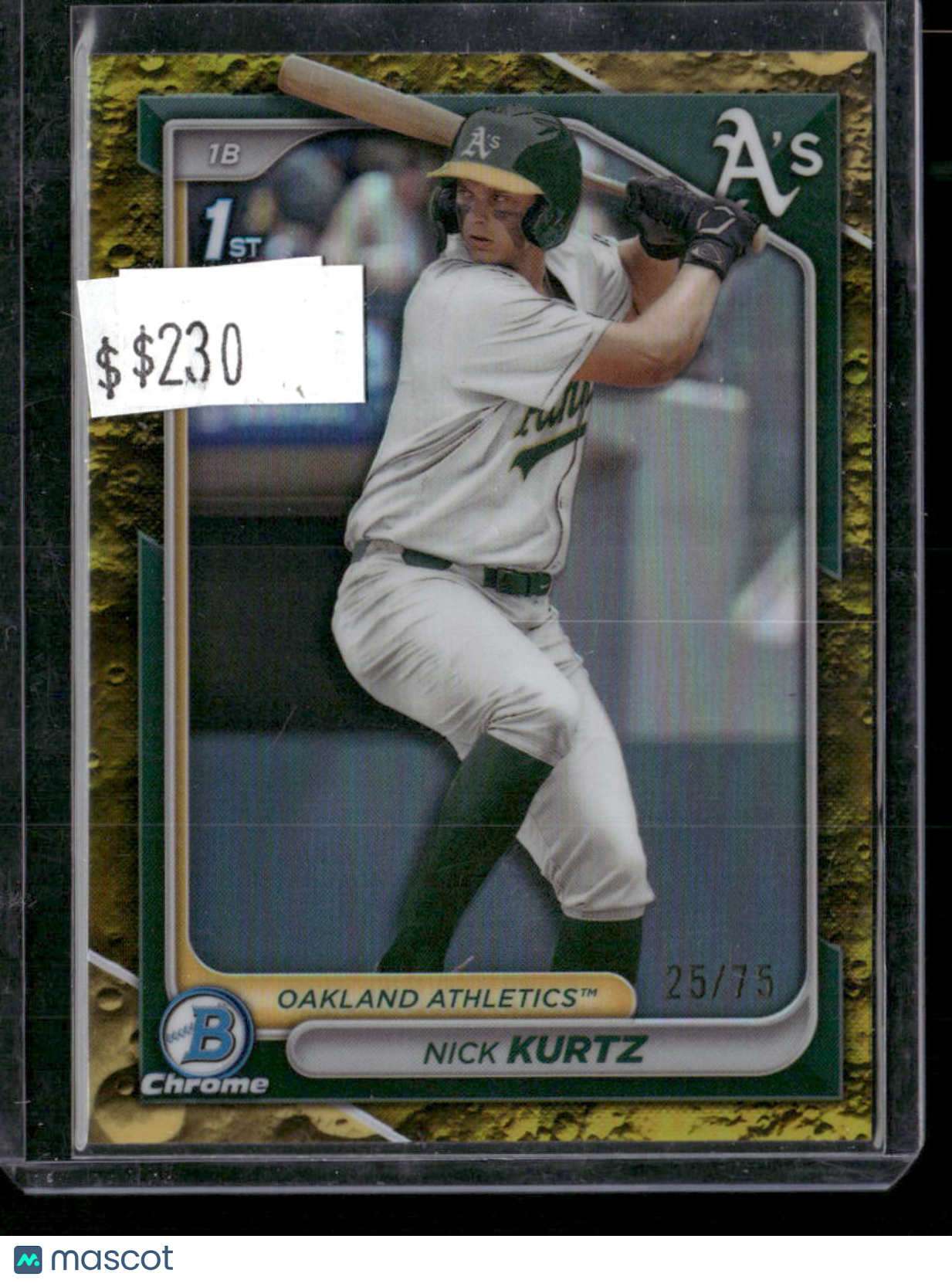 2024 Topps Bowman Draft Chrome Nick Kurtz Gold Lava Refractor