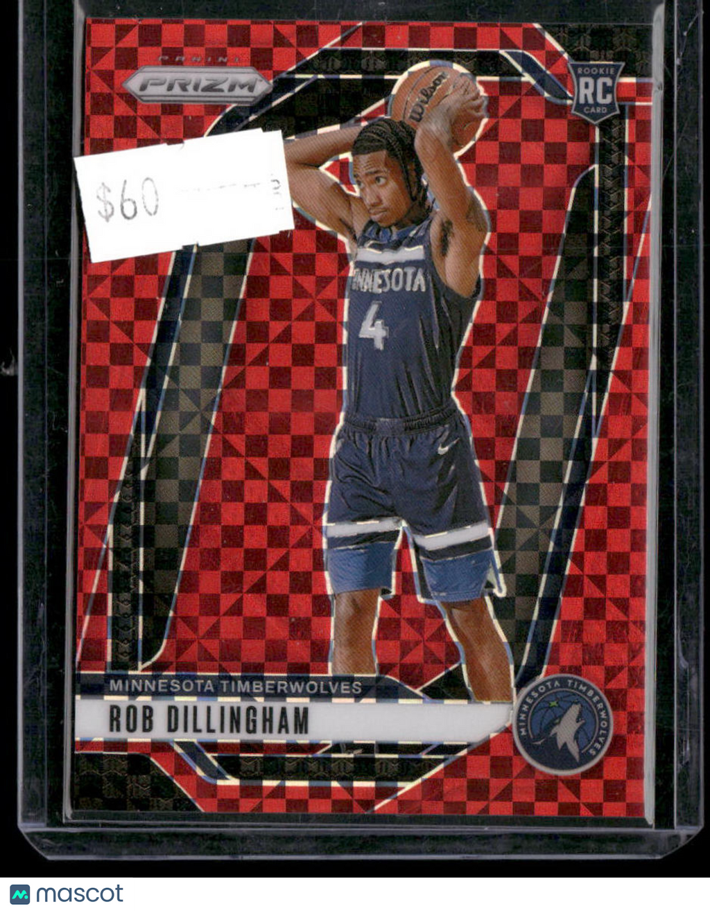 2024 Panini Prizm Basketball Rob Dillingham #250 Red Checkered