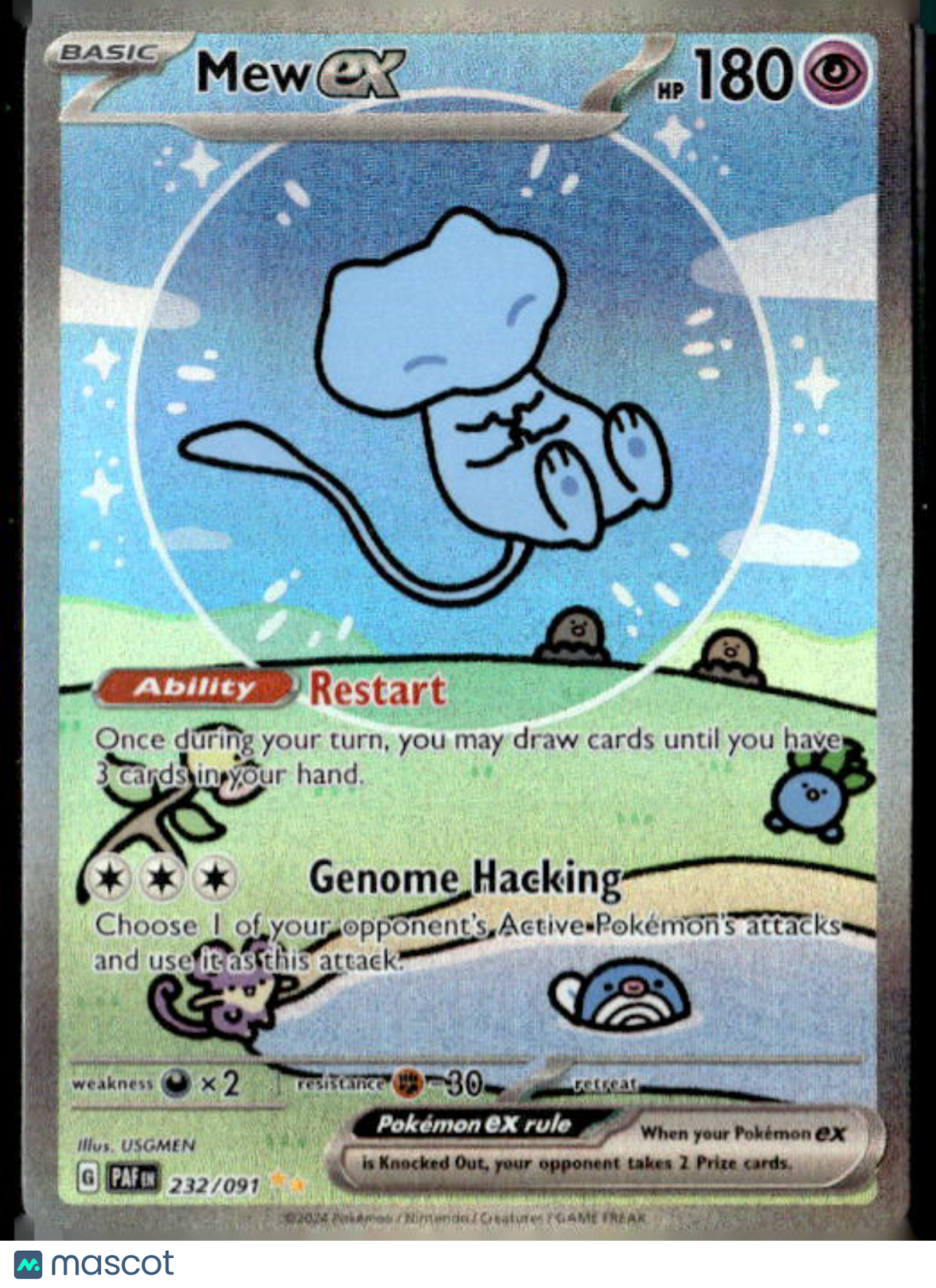 2024 Paldean Fates Mew EX Holo Secret Rare #232/91