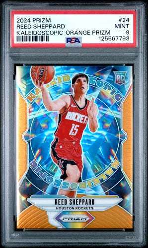 2024 Panini Prizm Kaleidoscopic Reed Sheppard #24 Orange PSA 9
