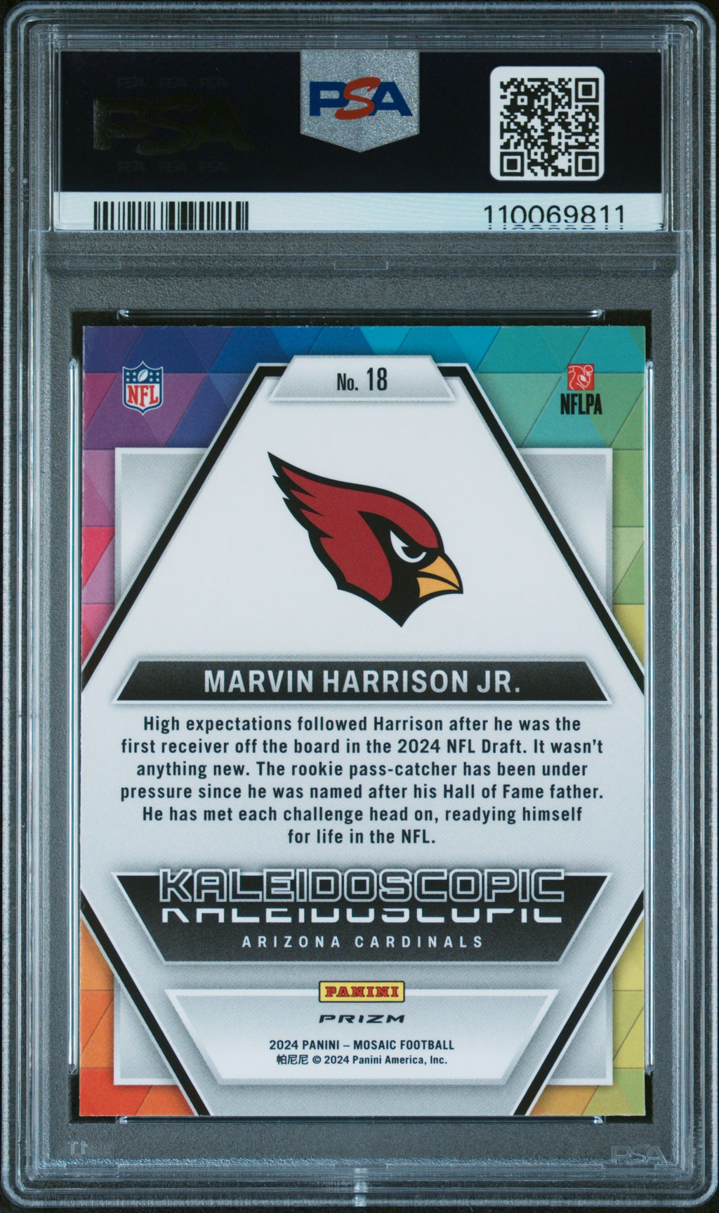 2024 Panini Mosaic Kaleidoscopic Marvin Harrison JR. #18 PSA 10