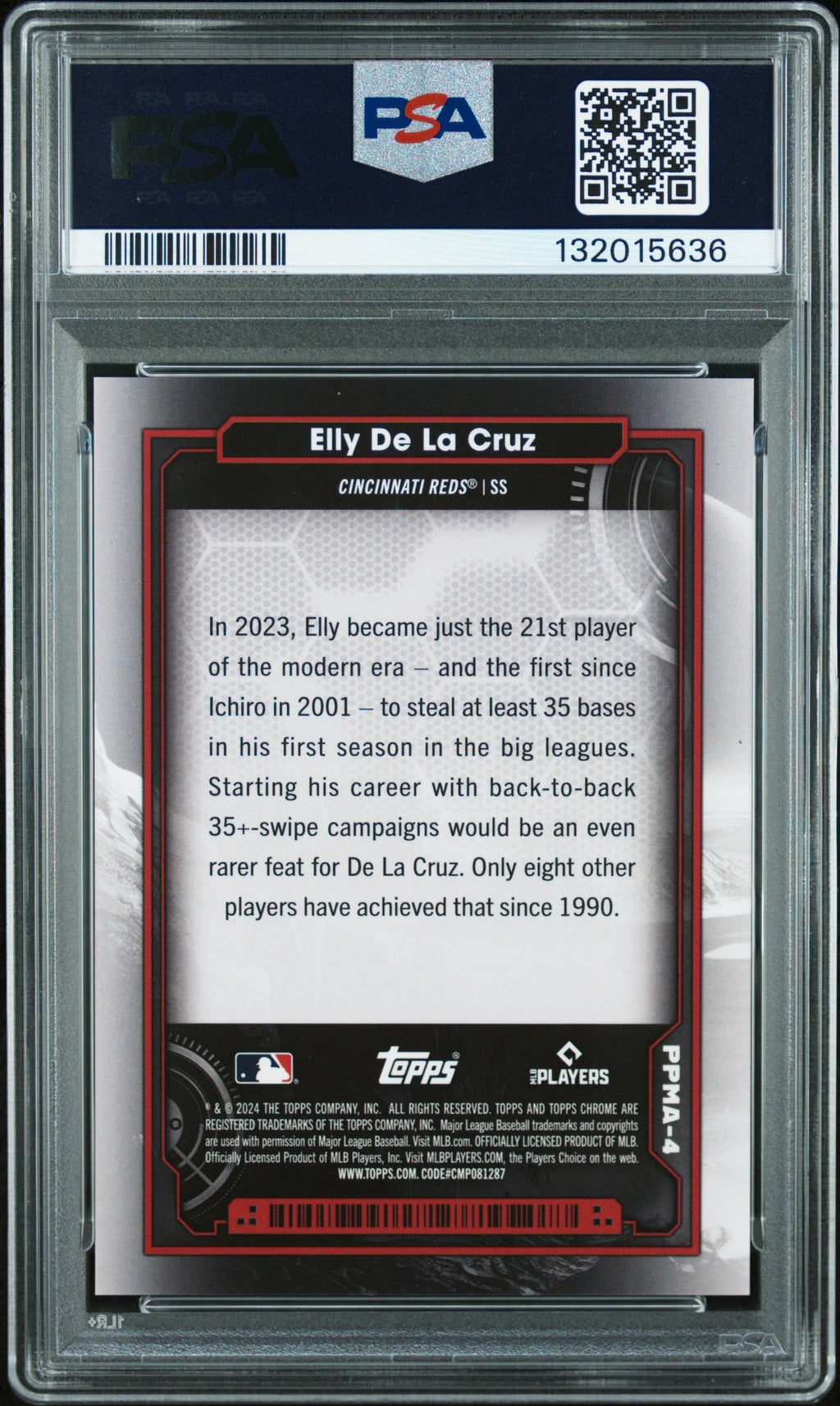 2024 Topps Chrome Cosmic Planetary Pursuit Elly De La Cruz #4 Mars PSA 10