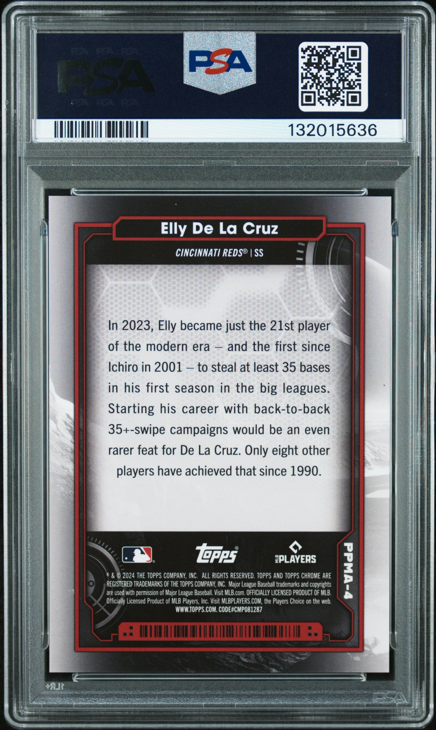 2024 Topps Chrome Cosmic Planetary Pursuit Elly De La Cruz #4 Mars PSA 10