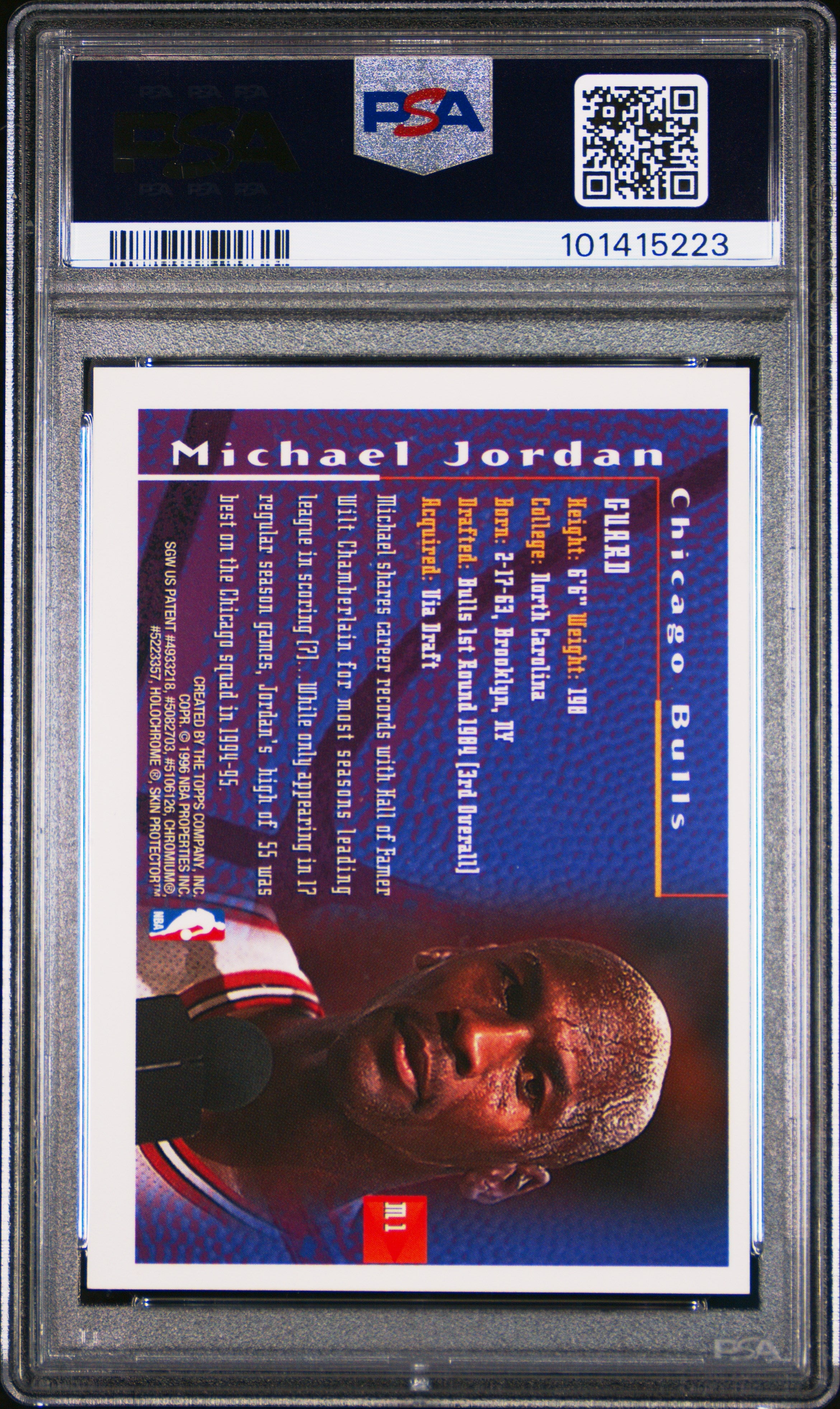 1995 Finest Mystery Michael Jordan #M1 Borderless Refractor PSA 8