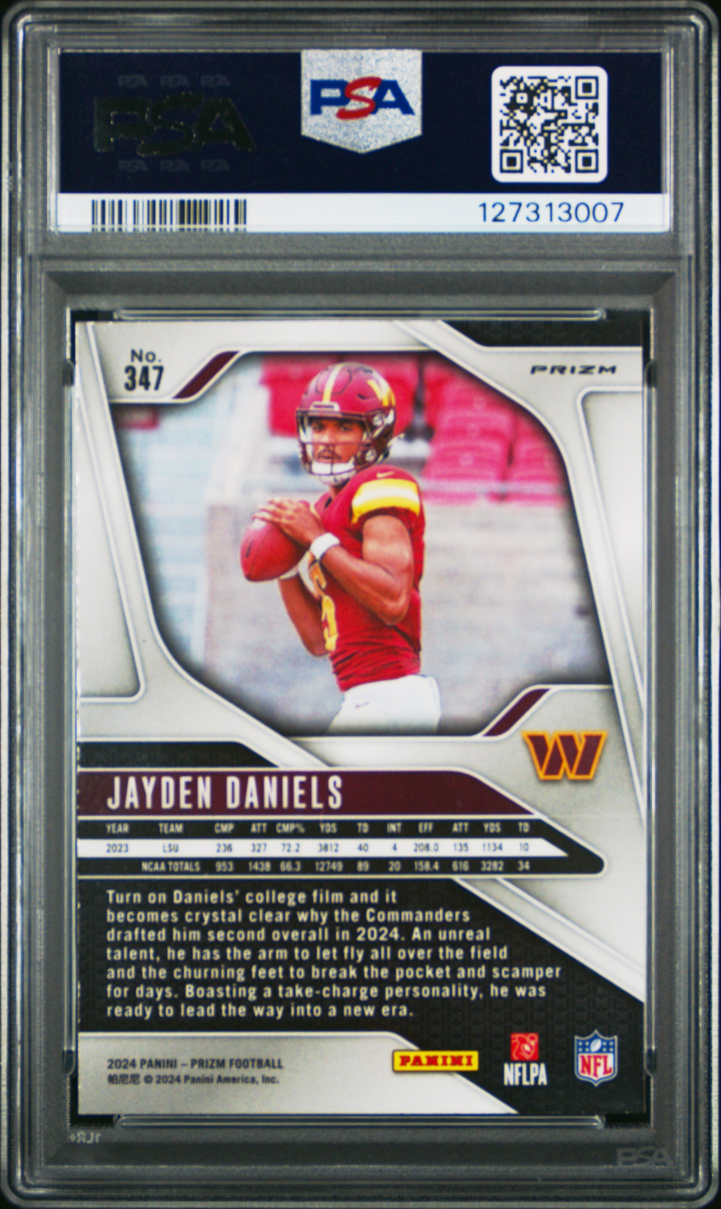 2024 Panini Prizm Jayden Daniels #347 Green Wave PSA 10