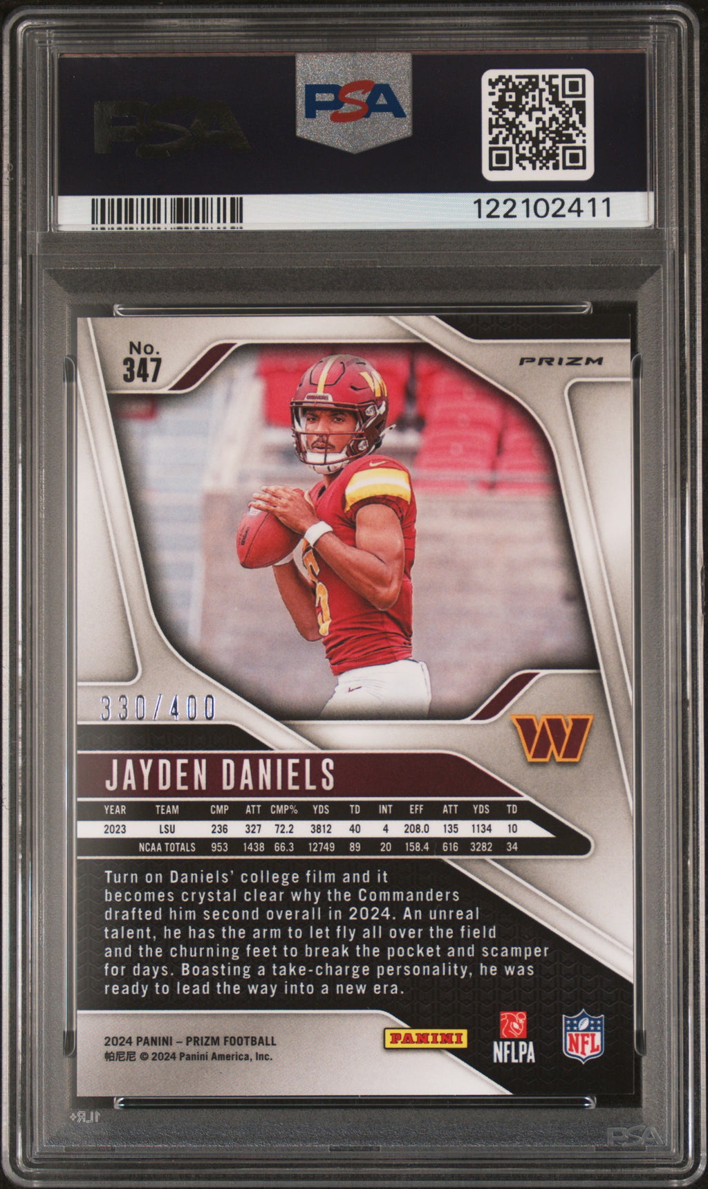 2024 Panini Prizm Jayden Daniels #347 Pandora PSA 9