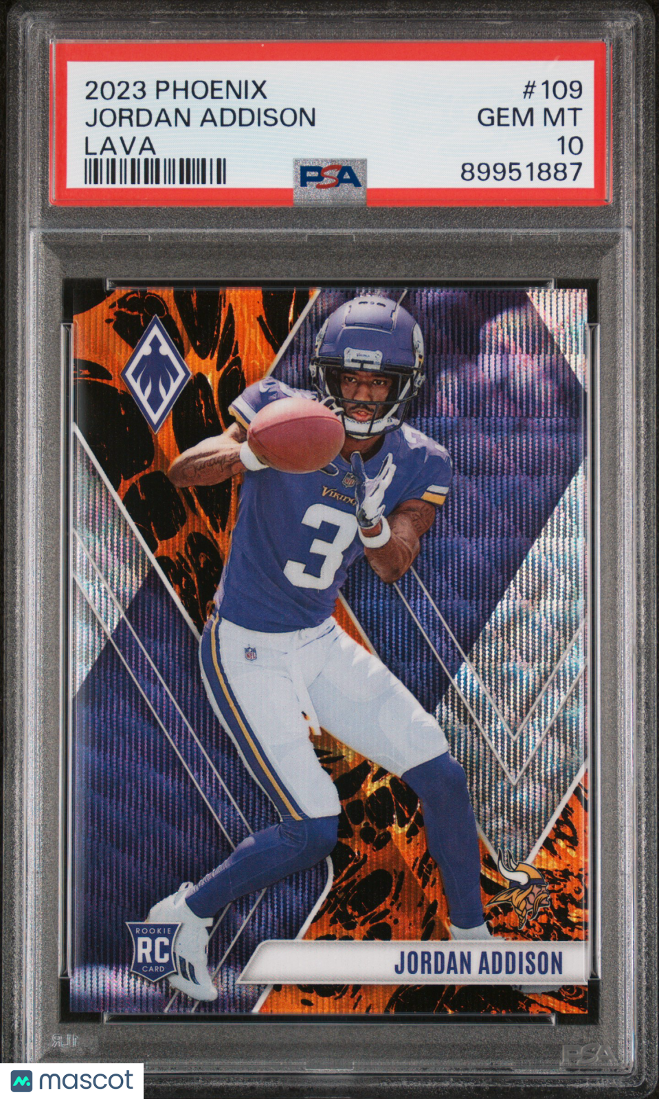 2023 Panini Phoenix Jordan Addison #109 Lava PSA 10