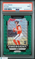 2024 Panini Prizm Emergent Bo Nix #3 Green Wave PSA 9