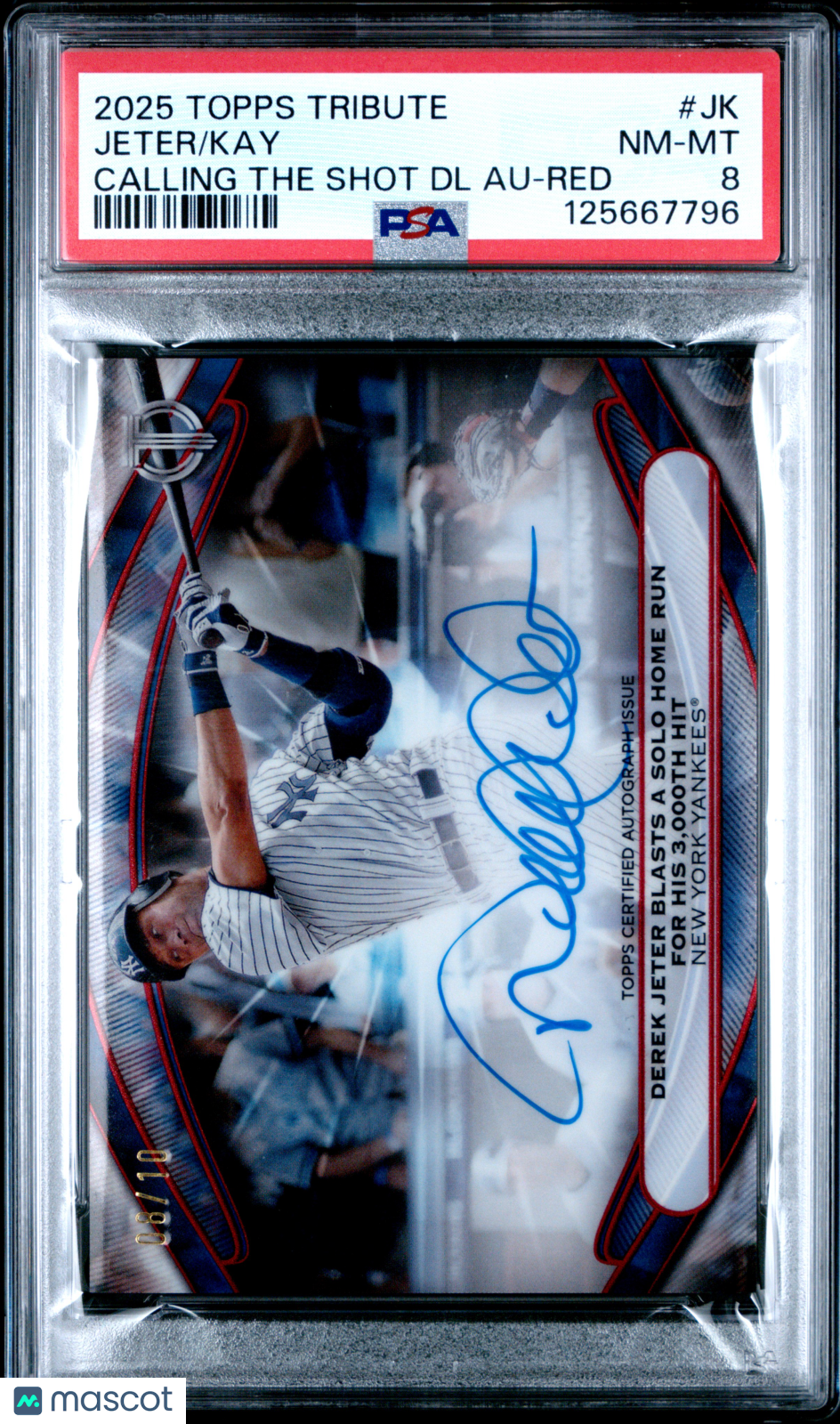 2025 Topps Tribute Calling The Shot Dual Autographs Kay Jeter #JK DL Red 08/10 PSA 8
