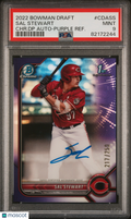2022 Bowman Draft Chrome Draft Pick Autographs Sal Stewart #CDASS CHR. DP Purple Refractor 217/250 PSA 9