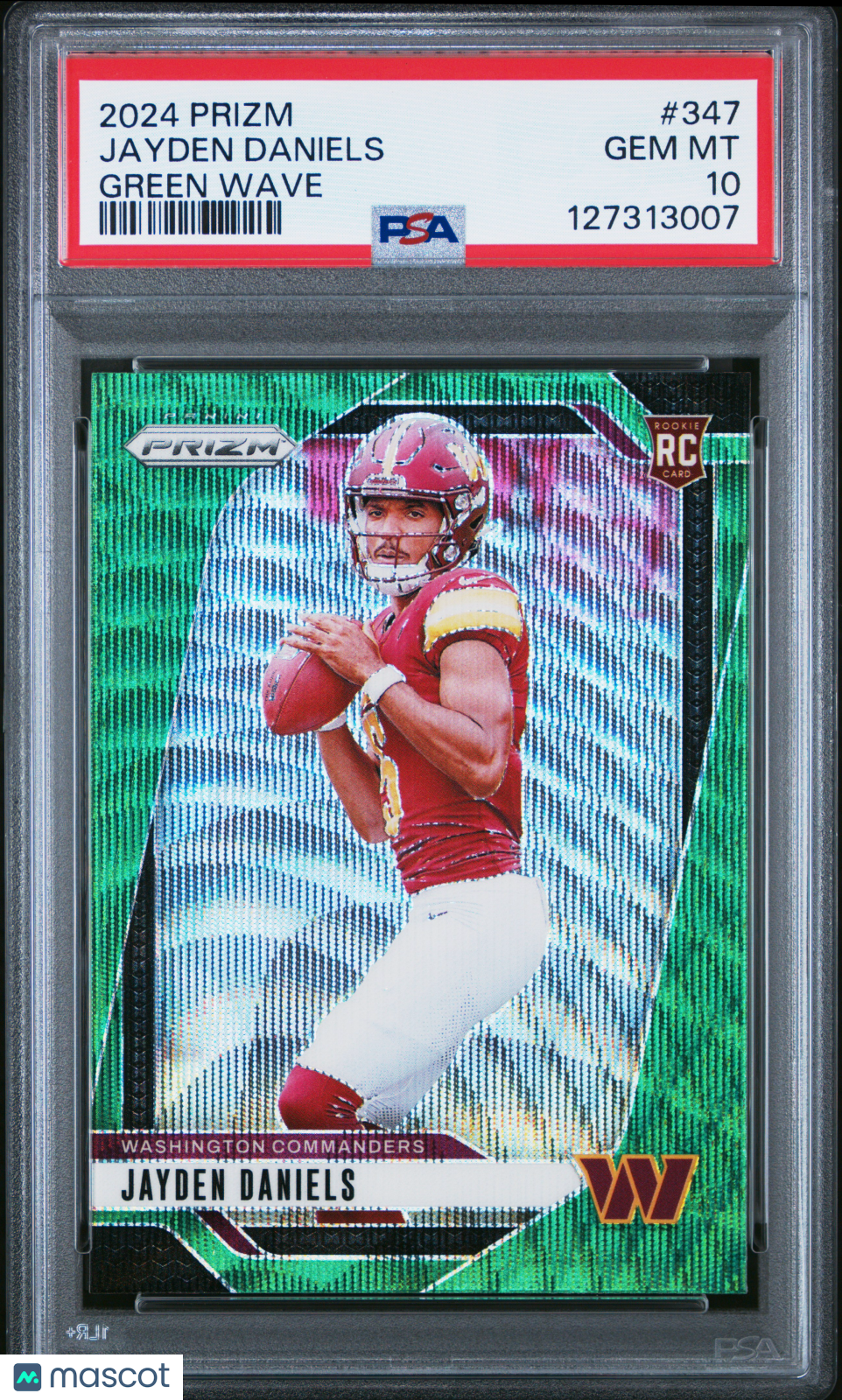 2024 Panini Prizm Jayden Daniels #347 Green Wave PSA 10