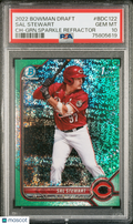 2022 Bowman Draft Sal Stewart #BDC122 CH GRN. Sparkle Refractor PSA 10