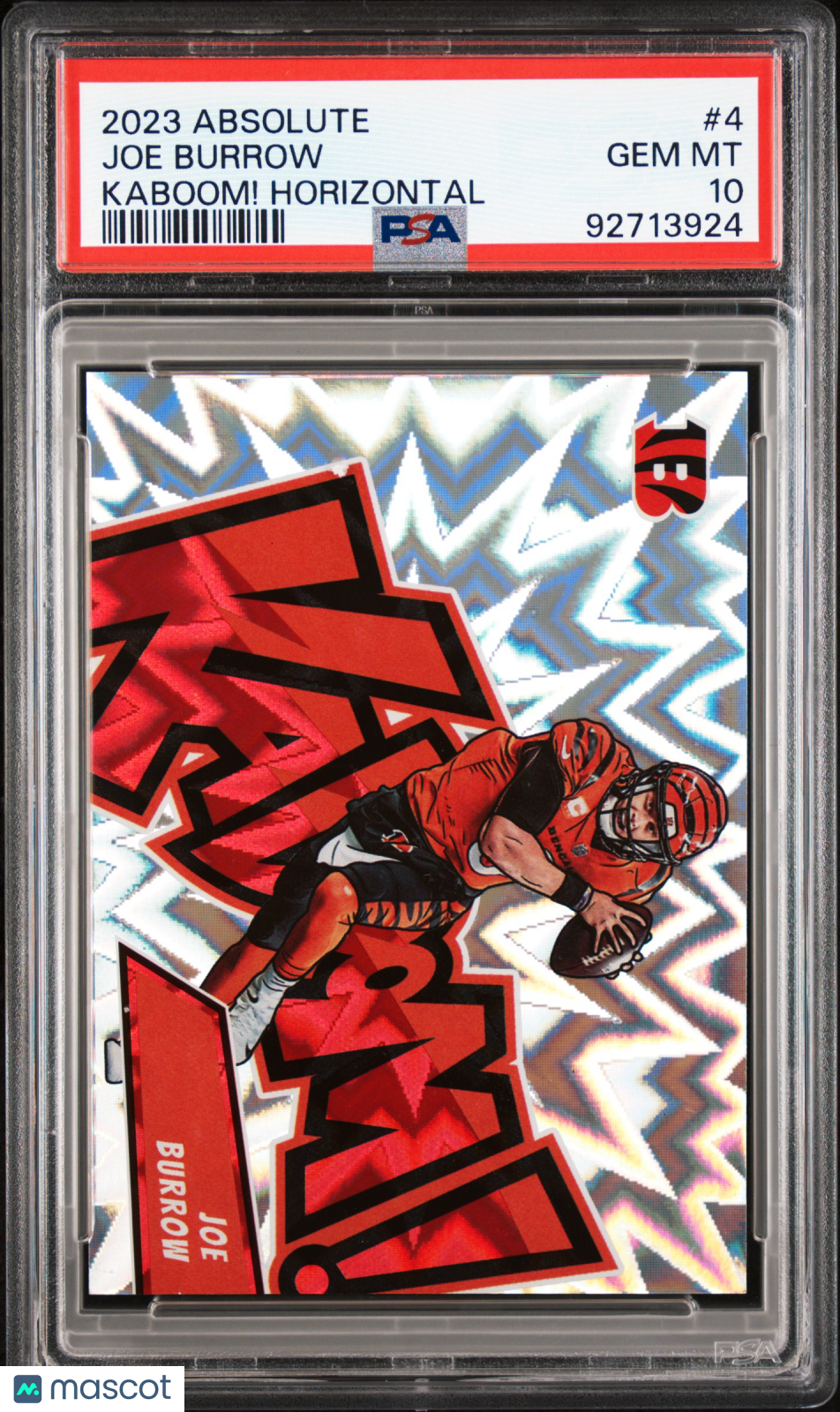 2023 Panini Absolute Kaboom! Horizontal Joe Burrow #4 PSA 10