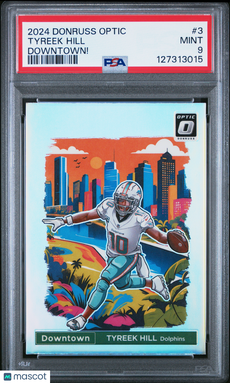 2024 Panini Donruss Optic Downtown! Tyreek Hill #3 PSA 9
