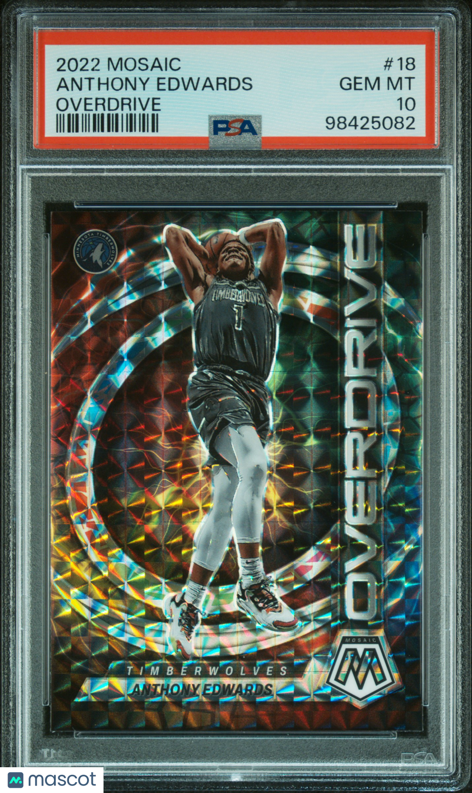 2022 Panini Mosaic Overdrive Anthony Edwards #18 PSA 10